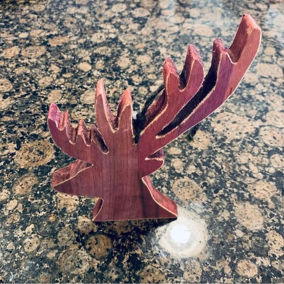 Rustic Wooden Deer Antlers Christmas Ornament or Gift Topper - Picture 6 of 6